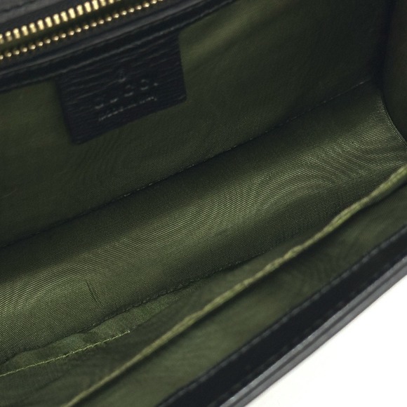 GUCCI Authentic Black Leather GG Marmont Shoulder Bag - Picture 10 of 16